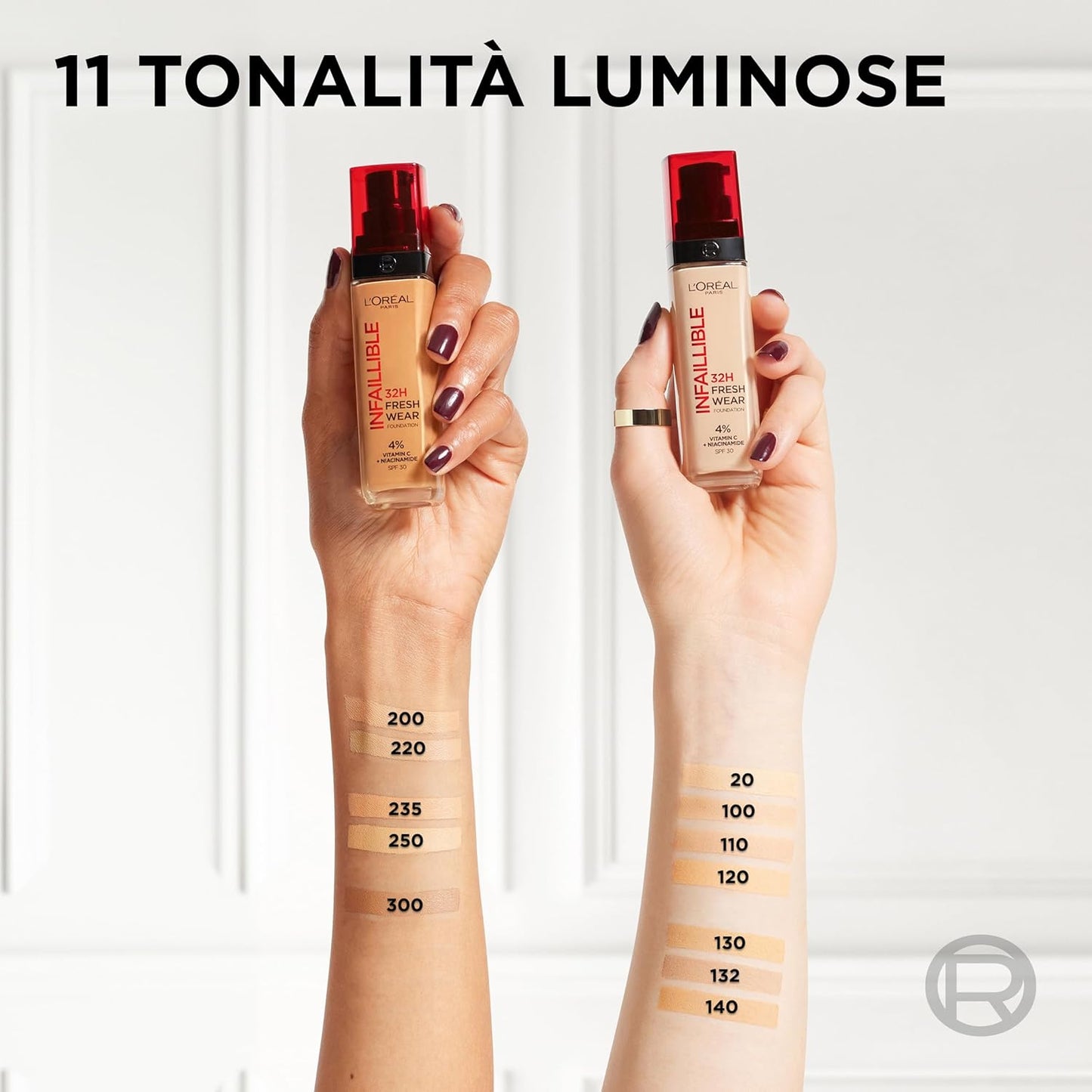 Fondotinta Liquido Infaillible 32H, Coprente a Lunga Tenuta Con Protezione Solare SPF25, Formula Waterproof E Idratante, Tonalità: 235 Miel
