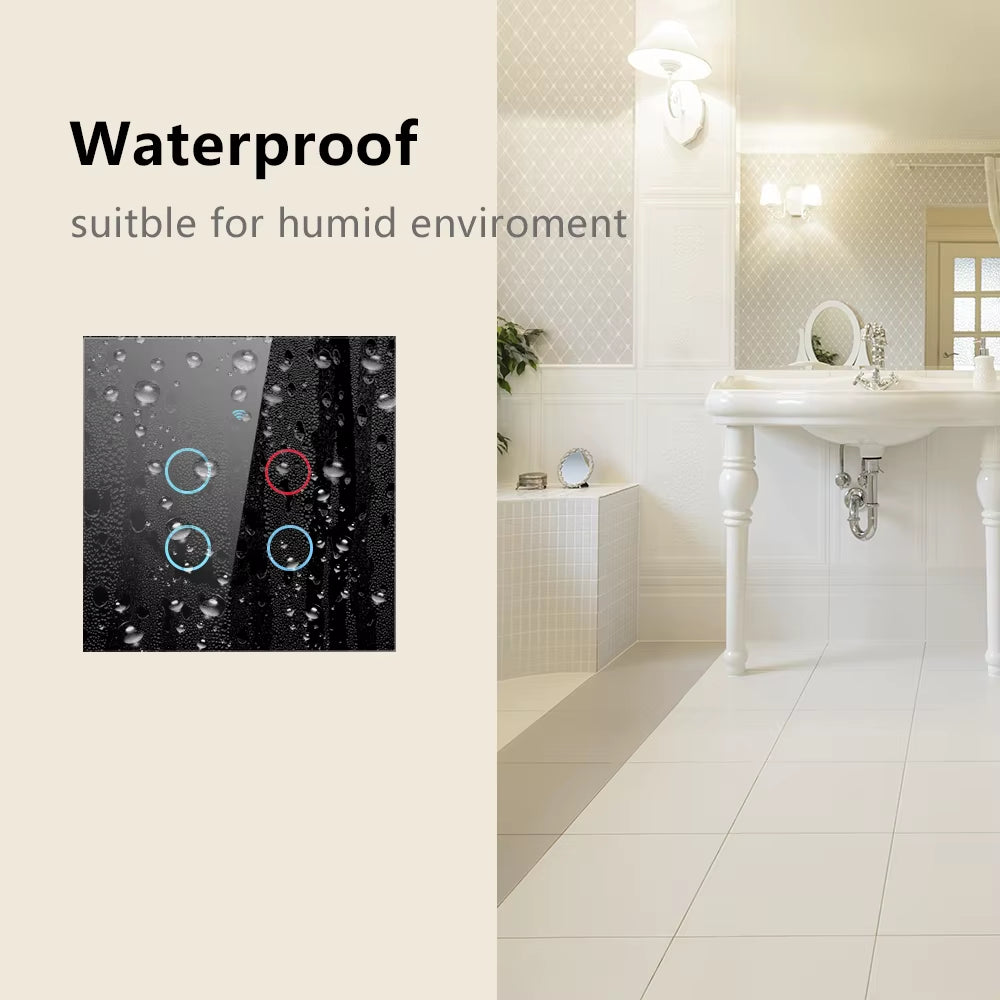 Tuya Wifi Smart Touch Light EU Switch Wireless Remote LED Light Switches No Neutral Wire Required 1-4 Gang Alexa Google Home