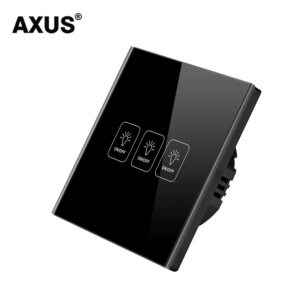 AC110-220V Touch Switch EU Standard White Crystal Glass Panel Light Sensory Switch Wall Lamp Touch Switches LED Backlight