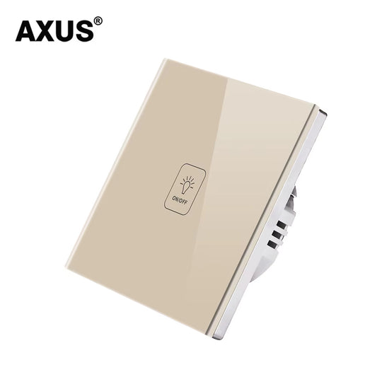 AC110-220V Touch Switch EU Standard White Crystal Glass Panel Light Sensory Switch Wall Lamp Touch Switches LED Backlight