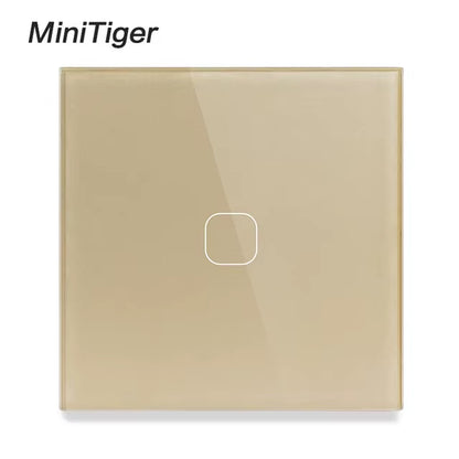 Touch Switch EU/UK Standard White Crystal Glass Panel Touch Switch, AC220V,1/2/3 Gang 1 Way, EU Light Wall Touch Screen Switch