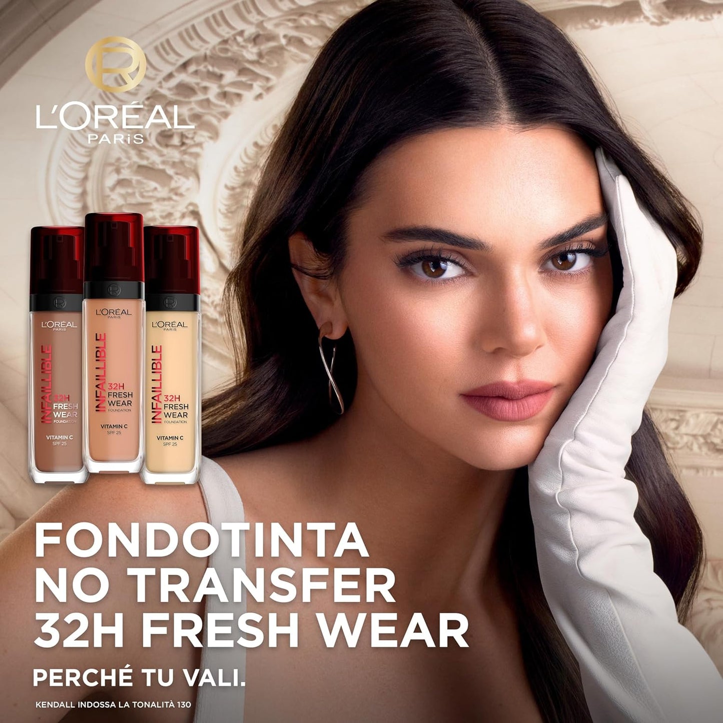 Fondotinta Liquido Infaillible 32H, Coprente a Lunga Tenuta Con Protezione Solare SPF25, Formula Waterproof E Idratante, Tonalità: 235 Miel