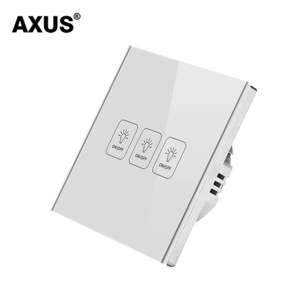 AC110-220V Touch Switch EU Standard White Crystal Glass Panel Light Sensory Switch Wall Lamp Touch Switches LED Backlight