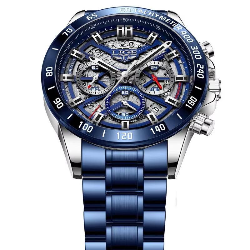 2024 New Men Watch Top Brand Luxury Hollow Watch Men Waterproof Sport Quartz Chronograph Wrist Watch Man Relogio Masculino