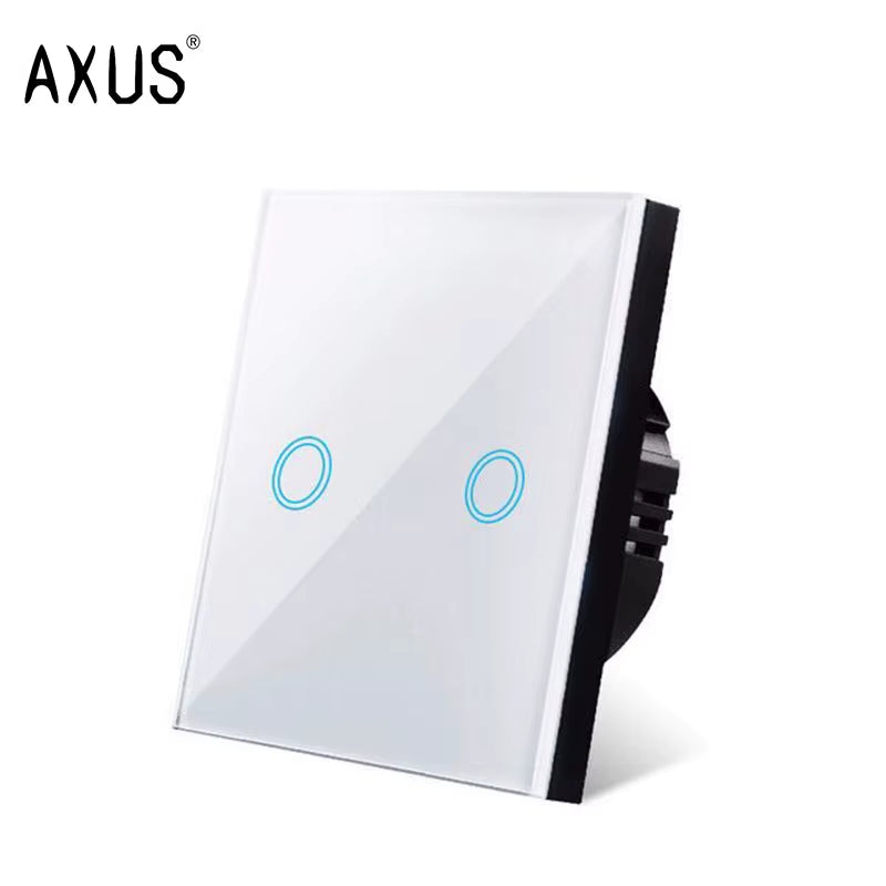 AC110-220V Touch Switch EU Standard White Crystal Glass Panel Light Sensory Switch Wall Lamp Touch Switches LED Backlight