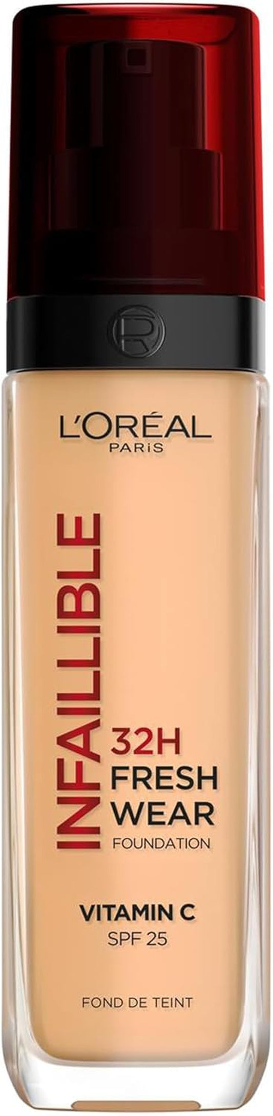 Fondotinta Liquido Infaillible 32H, Coprente a Lunga Tenuta Con Protezione Solare SPF25, Formula Waterproof E Idratante, Tonalità: 235 Miel