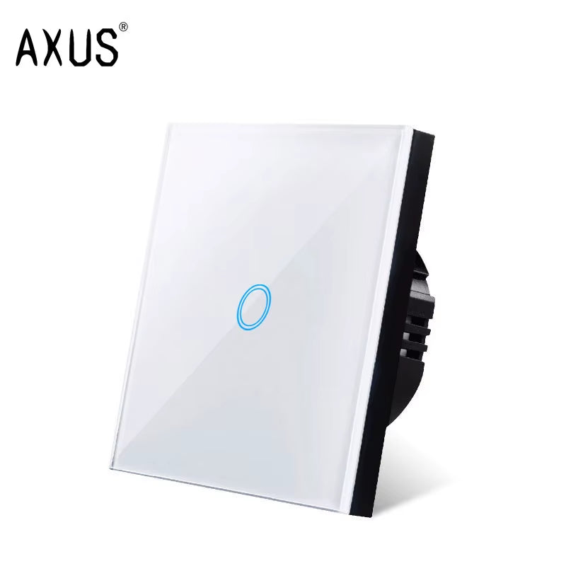 AC110-220V Touch Switch EU Standard White Crystal Glass Panel Light Sensory Switch Wall Lamp Touch Switches LED Backlight