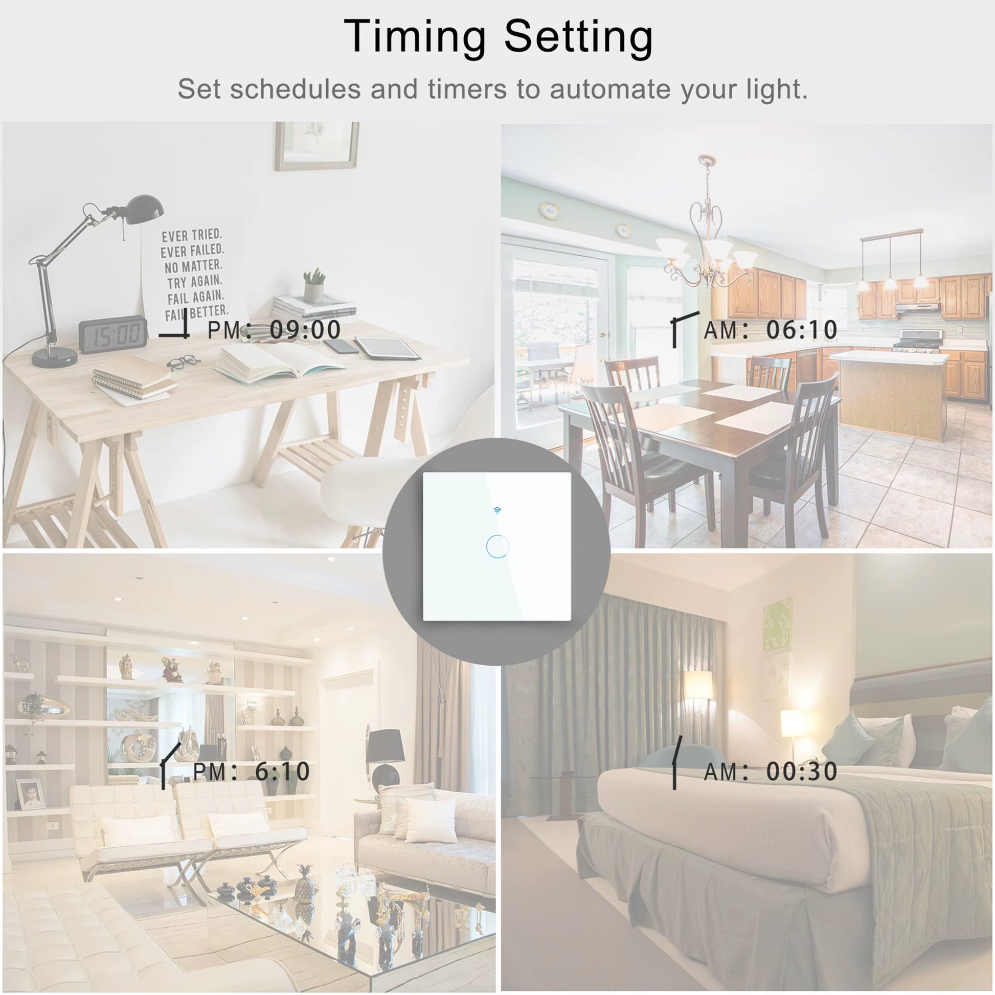 Work with Tuya WIFI Smart Home Switch Light Wall US/EU Glass Touch Panel Voice Wireless Remote Control by Alexa Google Home
