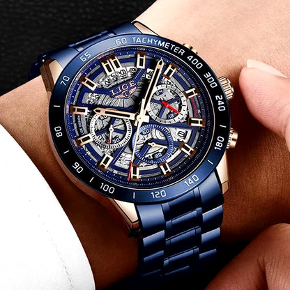 2024 New Men Watch Top Brand Luxury Hollow Watch Men Waterproof Sport Quartz Chronograph Wrist Watch Man Relogio Masculino