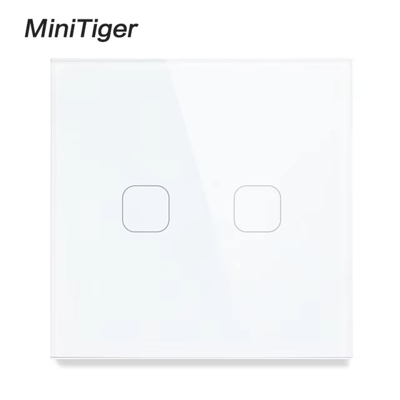 Touch Switch EU/UK Standard White Crystal Glass Panel Touch Switch, AC220V,1/2/3 Gang 1 Way, EU Light Wall Touch Screen Switch