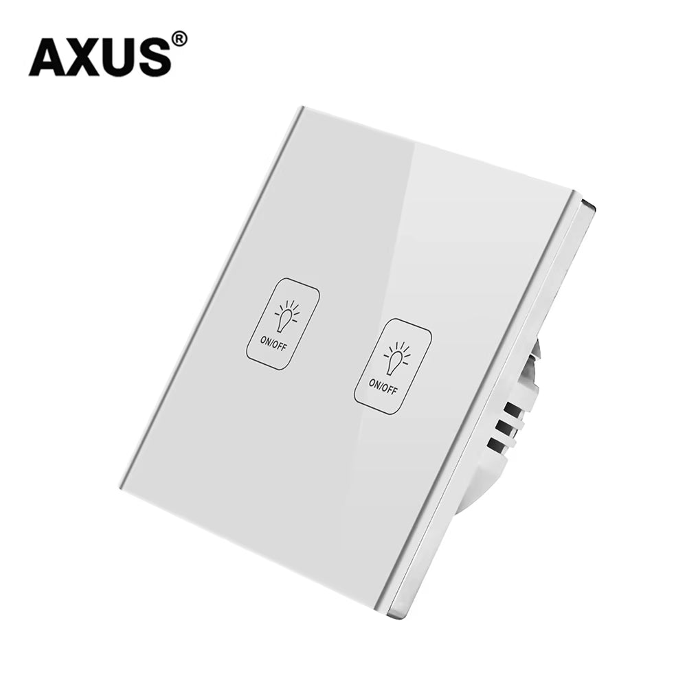 AC110-220V Touch Switch EU Standard White Crystal Glass Panel Light Sensory Switch Wall Lamp Touch Switches LED Backlight