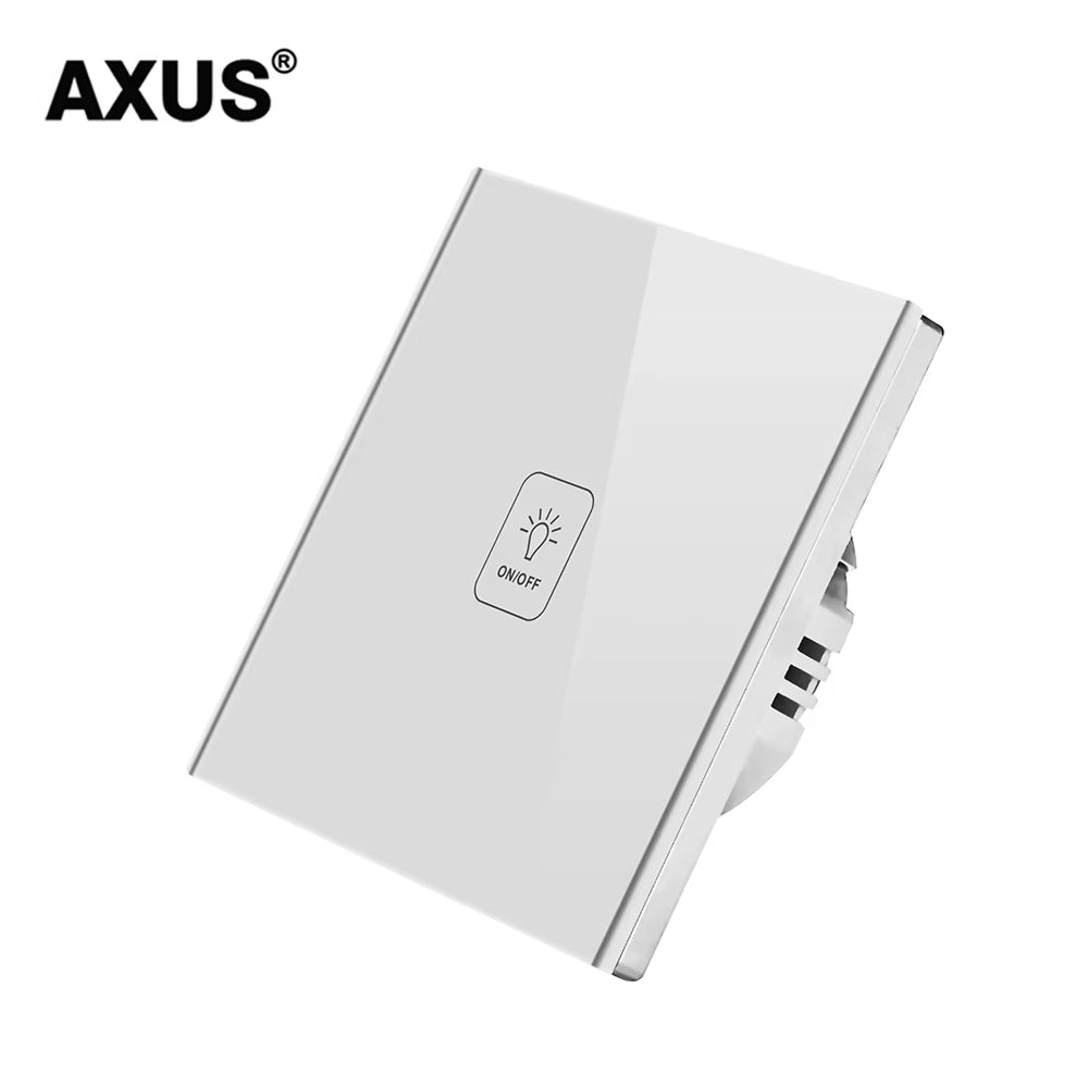 AC110-220V Touch Switch EU Standard White Crystal Glass Panel Light Sensory Switch Wall Lamp Touch Switches LED Backlight